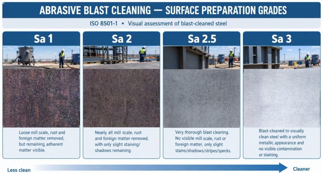 Abrasive Blasting Surface Preparation Grades
