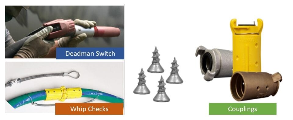 Deadman Switch, Whip Check, Couplings